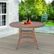 Honey Wicker 44 Inch Round Dining Table
