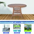 Honey Wicker 44 Inch Round Dining Table