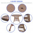 Honey Wicker 44 Inch Round Dining Table