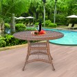 Honey Wicker 44 Inch Round Dining Table