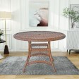 Honey Wicker 44 Inch Round Dining Table