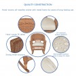 Honey Rocker Wicker Chair with Ivory Cushion -  Set of 2