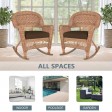 Honey Rocker Wicker Chair with Brown Cushion -  Set of 2