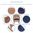 Honey Rocker Wicker Chair with Midnight Blue Cushion -  Set of 2