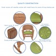 Honey Rocker Wicker Chair with Sage Green Cushion -  Set of 2