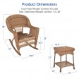 3pc Honey Rocker Wicker Chair Set Without Cushion