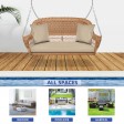 Honey Resin Wicker Porch Swing with Tan Cushion
