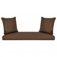 Honey Resin Wicker Porch Swing with Brown Cushion