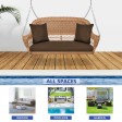 Honey Resin Wicker Porch Swing with Brown Cushion
