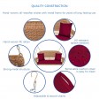 Honey Resin Wicker Porch Swing with Red Cushion