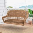 Honey Resin Wicker Porch Swing
