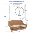 Honey Resin Wicker Porch Swing