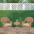 Honey Wicker Chair And End Table Set With Tan Chair Cushion