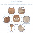 Honey Wicker Chair And End Table Set With Tan Chair Cushion