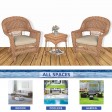 Honey Wicker Chair And End Table Set With Tan Chair Cushion