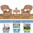 Honey Wicker Chair And End Table Set Without Cushion
