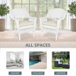 White Wicker Chair With Ivory Cushion - Set of 2