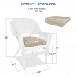 White Wicker Chair With Tan Cushion - Set of 2