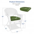 White Wicker Chair With Hunter Green Cushion - Set of 2
