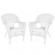 White Wicker Chair Without Cushion - Set of 2