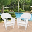 White Wicker Chair Without Cushion - Set of 2