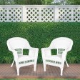 White Wicker Chair Without Cushion - Set of 2