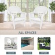 White Wicker Chair Without Cushion - Set of 2