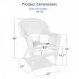 White Wicker Chair Without Cushion - Set of 2