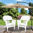 White Wicker Chair Without Cushion - Set of 2