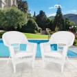White Wicker Chair Without Cushion - Set of 2