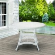 White Wicker 44 Inch Round Dining Table