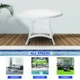 White Wicker 44 Inch Round Dining Table