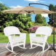 White Rocker Wicker Chair with Ivory Cushion-  Set of 2
