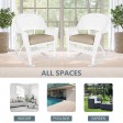 White Rocker Wicker Chair with Tan Cushion-  Set of 2