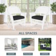 White Rocker Wicker Chair with Black Cushion-  Set of 2