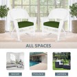 White Rocker Wicker Chair with Hunter Green Cushion-  Set of 2