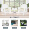 3pc White Rocker Wicker Chair Set With Ivory Cushion