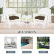 3pc White Rocker Wicker Chair Set With Brown Cushion