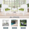 3pc White Rocker Wicker Chair Set With Sage Green Cushion