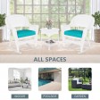 3pc White Rocker Wicker Chair Set With Turquoise Cushion