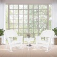 3pc White Rocker Wicker Chair Set Without Cushion