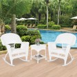 3pc White Rocker Wicker Chair Set Without Cushion