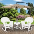 3pc White Rocker Wicker Chair Set Without Cushion