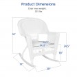 White Rocker Wicker Chair Without Cushion -  Set of 2