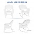White Rocker Wicker Chair Without Cushion -  Set of 2