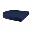 White Wicker Chair And End Table Set With Midnight Blue Chair Cushion