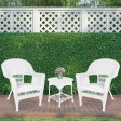 White Wicker Chair And End Table Set Without Cushion