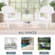White Wicker Chair And End Table Set Without Cushion