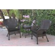 Windsor Espresso Wicker Chair And End Table Set With Black Chair Cushion