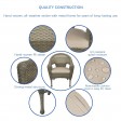 Set of 3 Grey Resin Wicker Clark Single Chair with 2 inch Tan Cushion and End Table